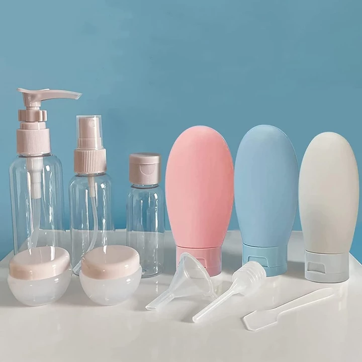 Bộ Chiết Mỹ Phẩm 11 Chi Tiết - Set 11 Bộ Chiết Mỹ Phẩm Lọ Chiết Mĩ Phẩm Mini Du Lịch Kèm Túi Zip