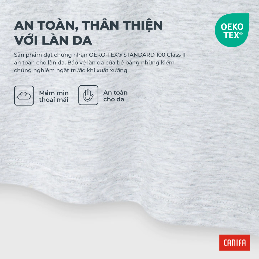 Áo phông ngắn tay bé trai CANIFA chất cotton USA mềm mịn thấm hút có hình in chuẩn OEKO-TEX 2TS26S010