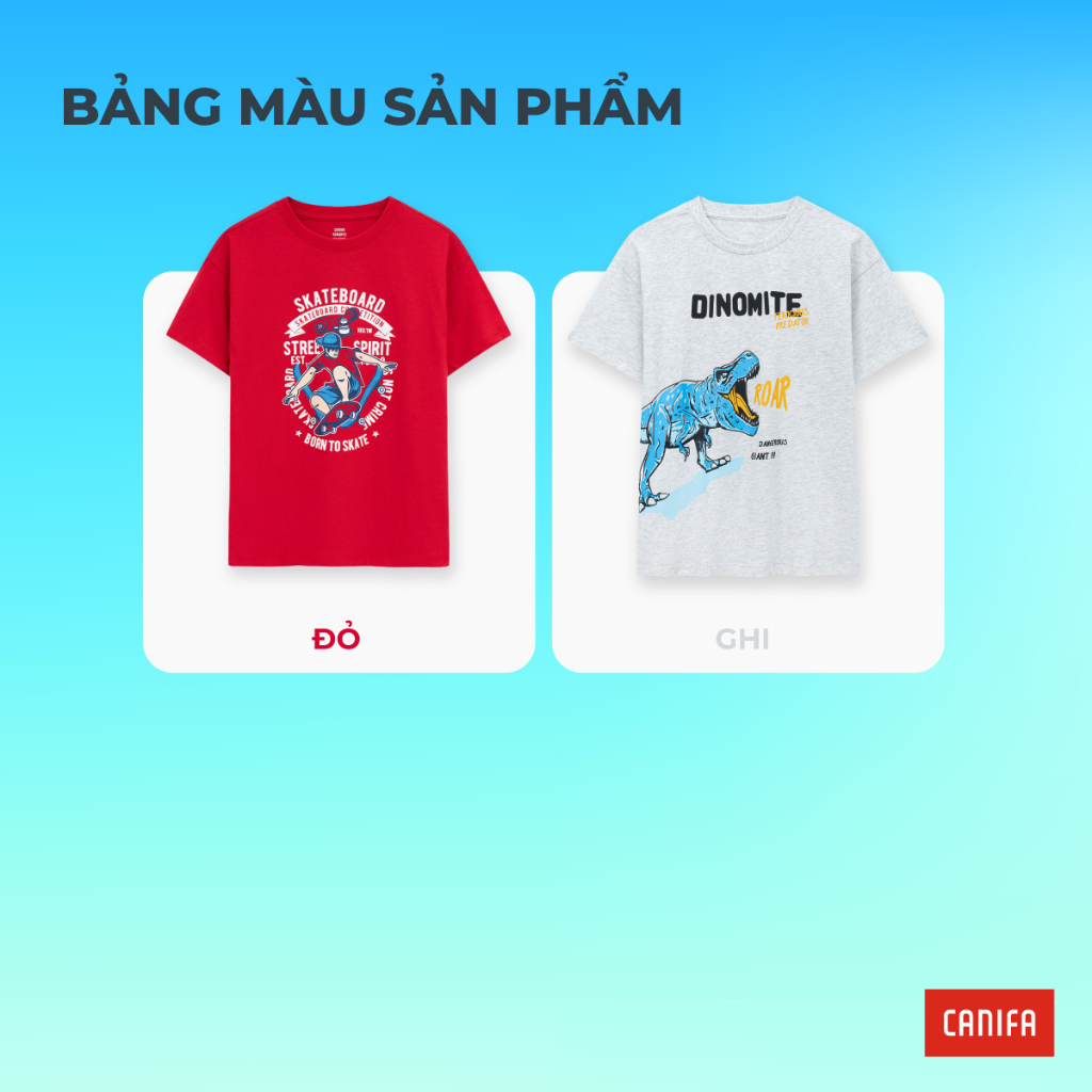Áo phông ngắn tay bé trai CANIFA chất cotton USA mềm mịn thấm hút có hình in chuẩn OEKO-TEX 2TS26S010