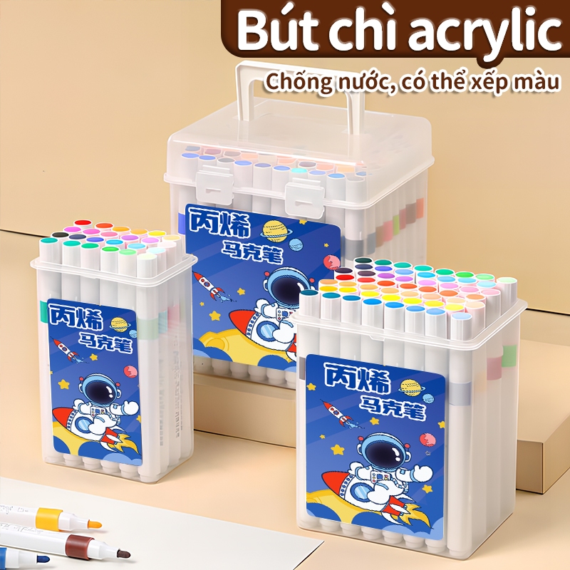 Bộ vẽ tranh bút acrylic marker cao cấp 12/24/48 màu – Dành tặng trẻ khám phá nghệ thuật mỗi ngày.