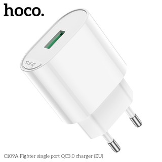 Cốc sạc nhanh Hoco C109A chân tròn, cổng USB-A QC3.0 18W (Trắng) - Phụ Kiện Nhất Tín