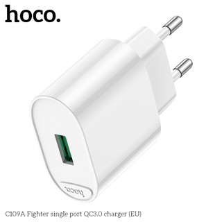 Cốc sạc nhanh Hoco C109A chân tròn, cổng USB-A QC3.0 18W (Trắng) - Phụ Kiện Nhất Tín