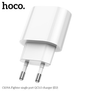 Cốc sạc nhanh Hoco C109A chân tròn, cổng USB-A QC3.0 18W (Trắng) - Phụ Kiện Nhất Tín