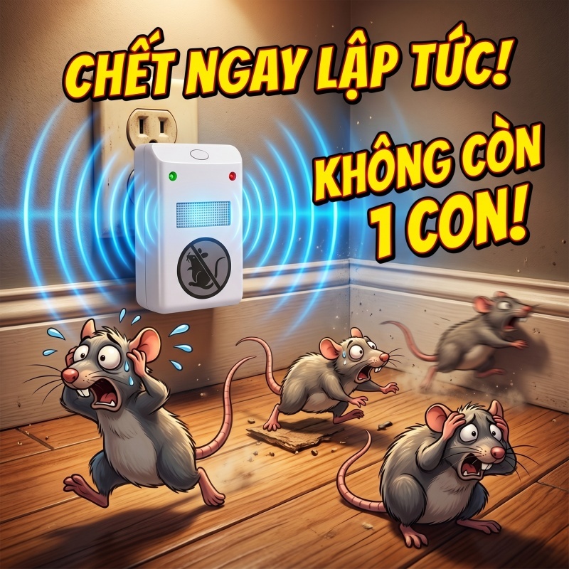 🐀 Máy đuổi chuột siêu âm 360° 🐀 Không còn chuột, bảo vệ sức khỏe gia đình, an toàn, tiện lợi, hiệu quả lâu dài ✅