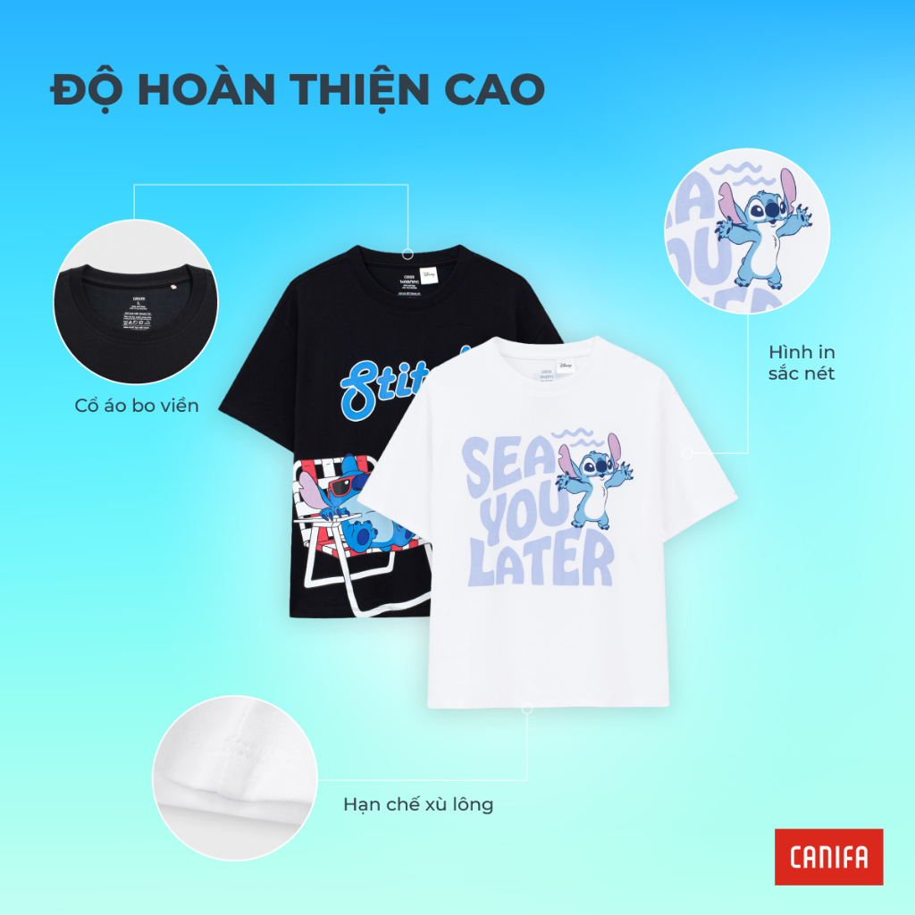 Áo phông unisex trẻ em CANIFA cổ tròn ngắn tay 3TS26S005