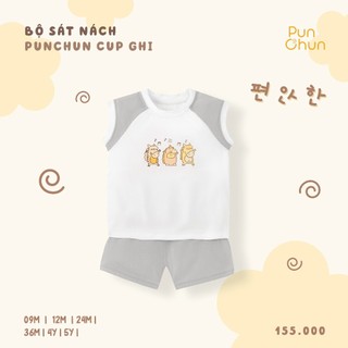 Punchun SS26.T4 BST Bộ cộc, bộ 2 dây, bộ ba lỗ cho bé