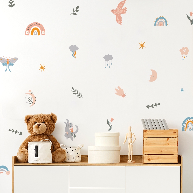 Sticker Decal Dán Tường Mẫu Boho 7 Có Keo Sẵn - Trang Trí Cửa Kính - Decor Quán Cafe - Phòng Ngủ