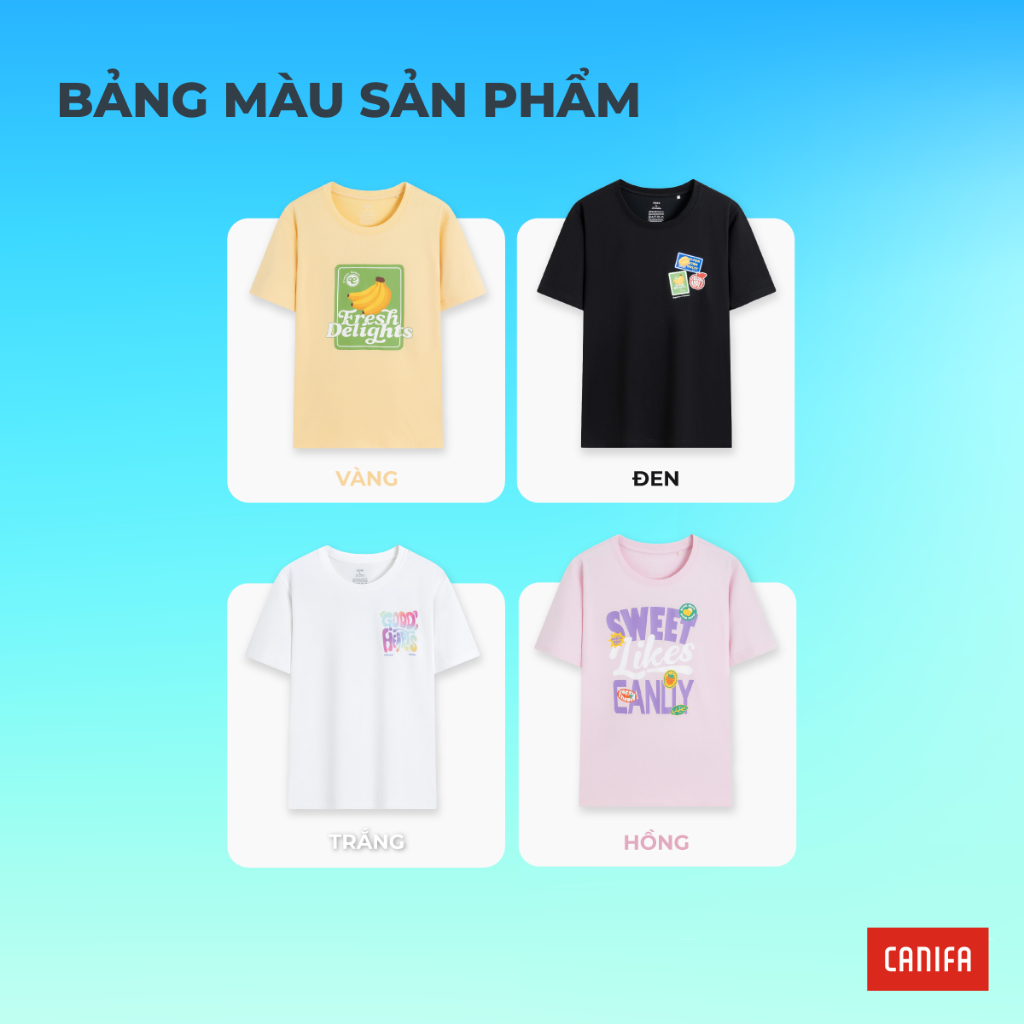 Áo phông nam có hình in CANIFA cộc tay form regular in họa tiết 8TS26S018
