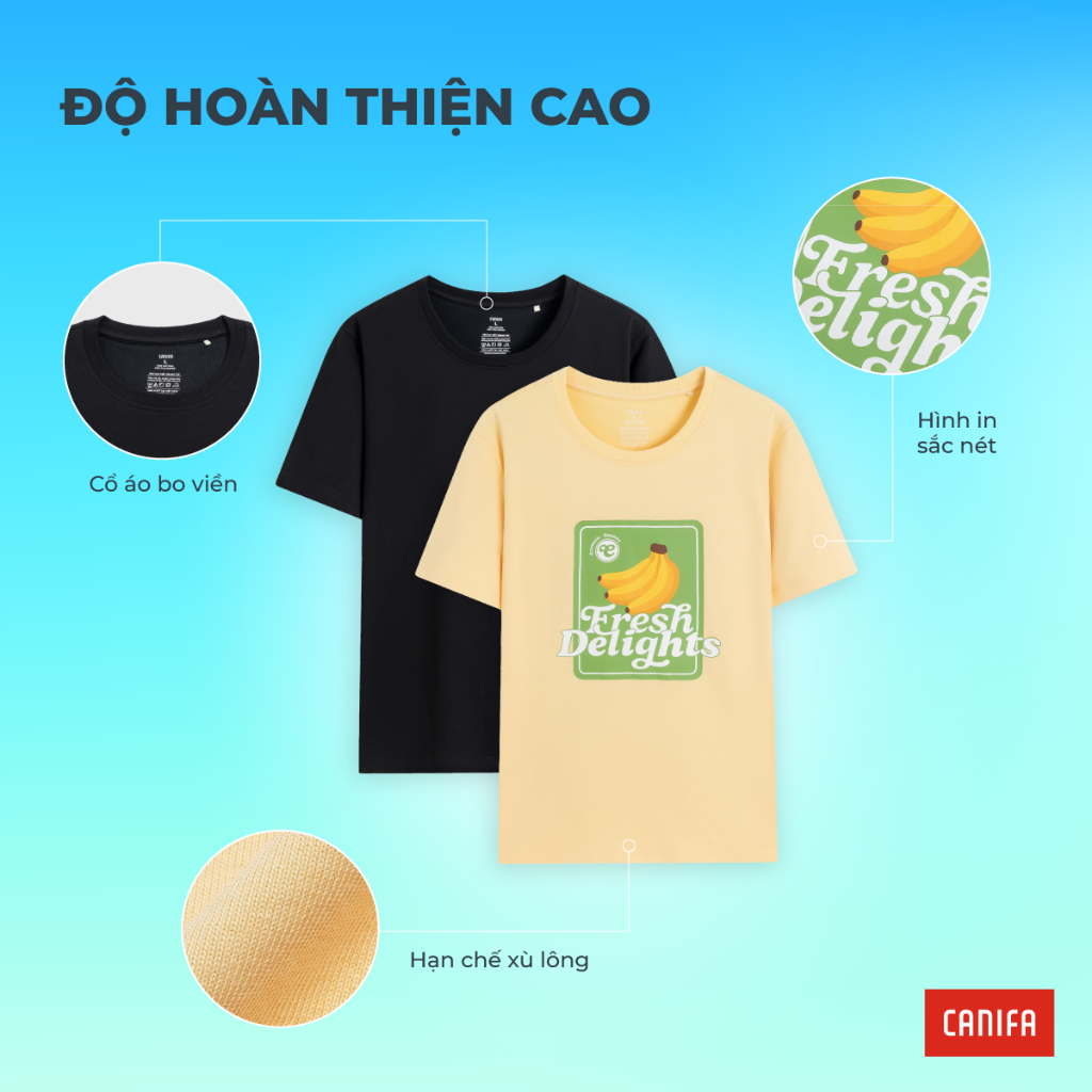 Áo phông nam có hình in CANIFA cộc tay form regular in họa tiết 8TS26S018