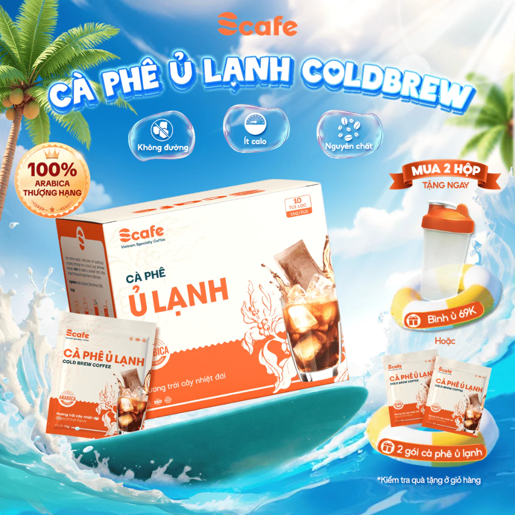Cà Phê Ủ Lạnh Cold Brew Hạt Arabica Nguyên Chất Nốt Hương Trái Cây Nhiệt Đới Scafe Việt Nam