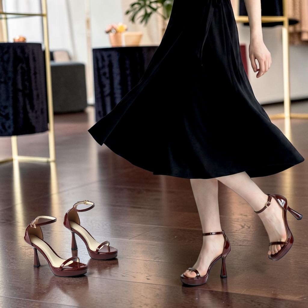 Giày Sandal Nữ Cao Gót 10cm Quai Mảnh Thời Trang Mang Dự Tiệc Thanh Lịch Pixie H433