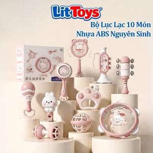 Đồ Chơi Xúc Xắc Gặm Nướu 10 Món ToysLit – Bộ Lục Lục Nhựa ABS Nguyên Sinh Cho Bé Tập Cầm Nắm