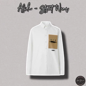 ⚡️[Hight Quality] Áo Sơ Mi Nam Nữ Bu1 Vintage Shirts - Điểm Nhất Thêu Patch Màu Nâu Đơn Giản Thanh Lịch