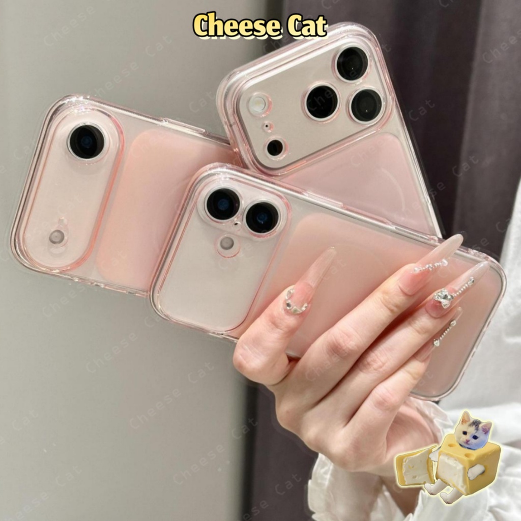 Tản nhiệt siêu mỏng vào mùa hè Ốp điện thoại TPU màu hồng 17 Pro Max cho iPhone 14 15 16 13 12 11 Pro Max Vỏ iPhone mờ