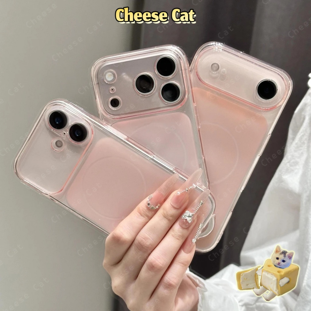 Tản nhiệt siêu mỏng vào mùa hè Ốp điện thoại TPU màu hồng 17 Pro Max cho iPhone 14 15 16 13 12 11 Pro Max Vỏ iPhone mờ
