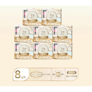 [COMBO 8 GÓI] Băng Vệ Sinh Kotex Nhập Khẩu Cicada 24cm 7 Miếng Vitamin B5 Làm Dịu Da - Lucie's Mom