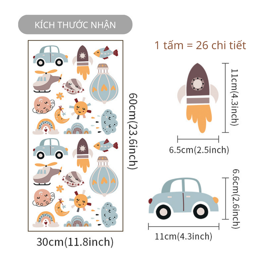 Sticker Decal Dán Tường Mẫu Xe Cộ Có Keo Sẵn - Trang Trí Cửa Kính - Decor Quán Cafe - Phòng Ngủ