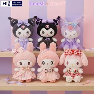 Gấu Bông Kuromi & My Melody Mặc Váy Công Chúa Cao Cấp, Thú Nhồi Bông Sanrio Dễ Thương Làm Quà Tặng Sinh Nhật Cho Bé Gái