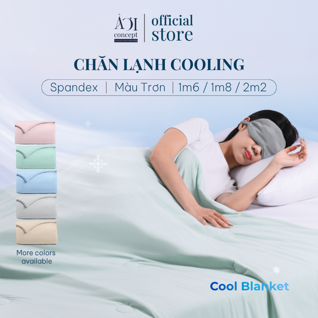 Chăn Mền Lạnh Cool Blanket AOICONCEPT Size 1m6 1m8 và 2m2 Chăn Chần Lõi Bông Microfiber Mát Lạnh Nhiều Màu Sắc