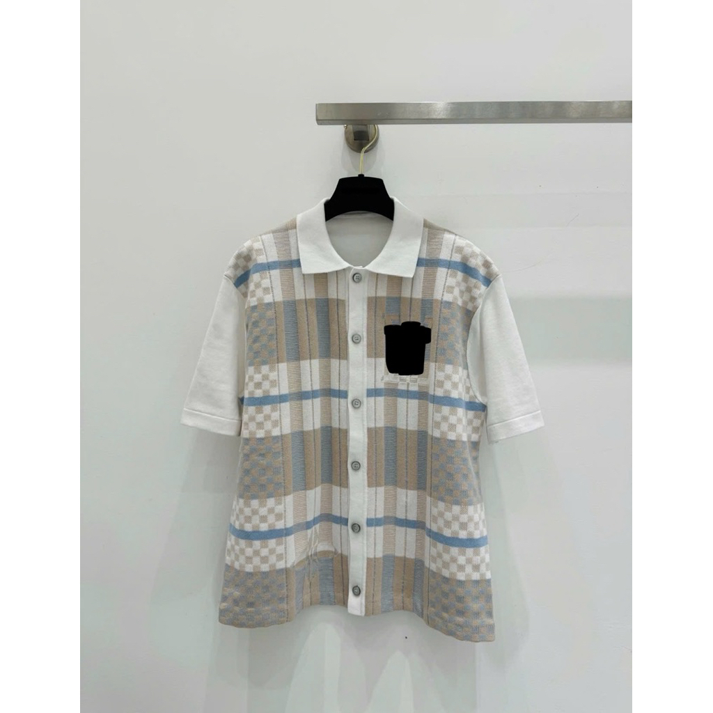 ⚡️[Hight Quality] Áo Polo Len \/ Nam Nữ Damier Ready To - Điểm Nhấn Dệt Kim Màu Cao Cấp Loại 1