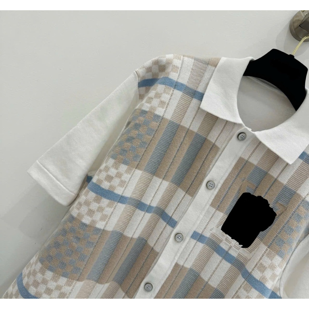 ⚡️[Hight Quality] Áo Polo Len \/ Nam Nữ Damier Ready To - Điểm Nhấn Dệt Kim Màu Cao Cấp Loại 1