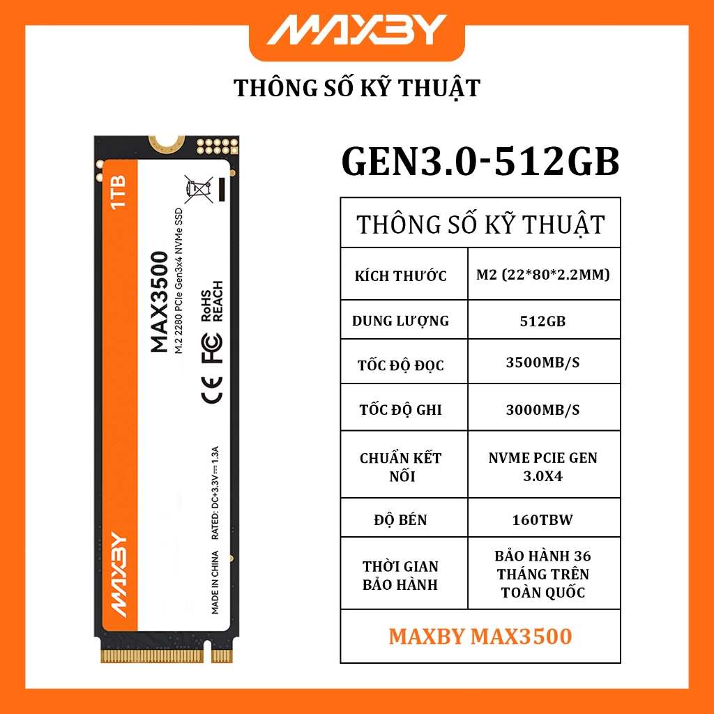 MAXBY MX3500pro M.2 NVMe SSD 512gb 1TB PCIe 3.0x4 Ổ cứng thể rắn bên trong cho máy tính xách tay PC | BigBuy360 - bigbuy360.vn
