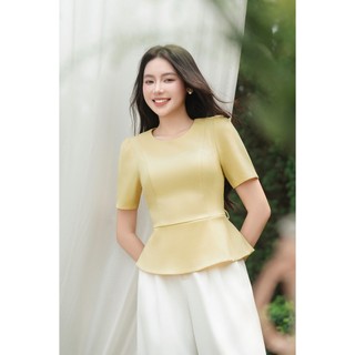 Áo Kiểu Nữ LAMER FASHION Dáng Peplum Công Sở Đai Eo Áo Chiết Eo Xoè Dưới Tôn Dáng Thanh Lịch GMMH L61B26H007