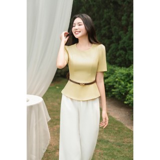 Áo Kiểu Nữ LAMER FASHION Dáng Peplum Công Sở Đai Eo Áo Chiết Eo Xoè Dưới Tôn Dáng Thanh Lịch GMMH L61B26H007