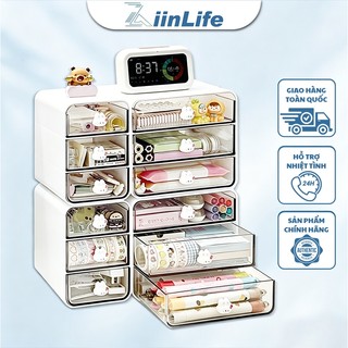 ZiinLife Hộp Đựng Đồ Để Bàn 3 Tầng -Kệ Đựng Văn Phòng Phẩm, Phụ Kiện Tóc, Mỹ Phẩm, Dành Cho Bàn Học