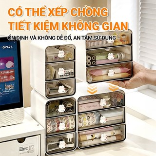 ZiinLife Hộp Đựng Đồ Để Bàn 3 Tầng -Kệ Đựng Văn Phòng Phẩm, Phụ Kiện Tóc, Mỹ Phẩm, Dành Cho Bàn Học