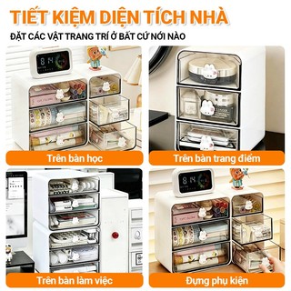 ZiinLife Hộp Đựng Đồ Để Bàn 3 Tầng -Kệ Đựng Văn Phòng Phẩm, Phụ Kiện Tóc, Mỹ Phẩm, Dành Cho Bàn Học