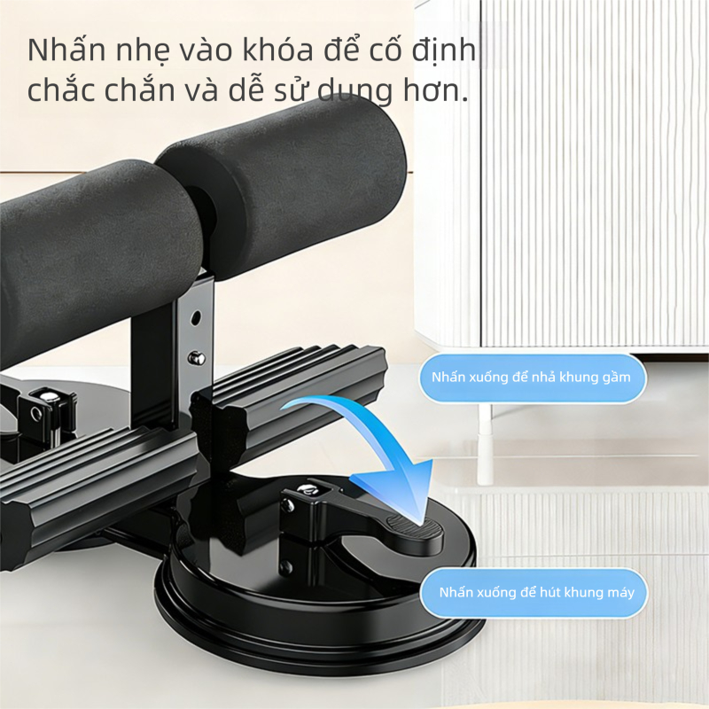 Dụng Cụ Tập Cơ Bụng Đồ dùng thể thao tại nhà đa năng có đế hút chân, kèm dây kéo lực, gập bụng giảm eo béo nam nữ