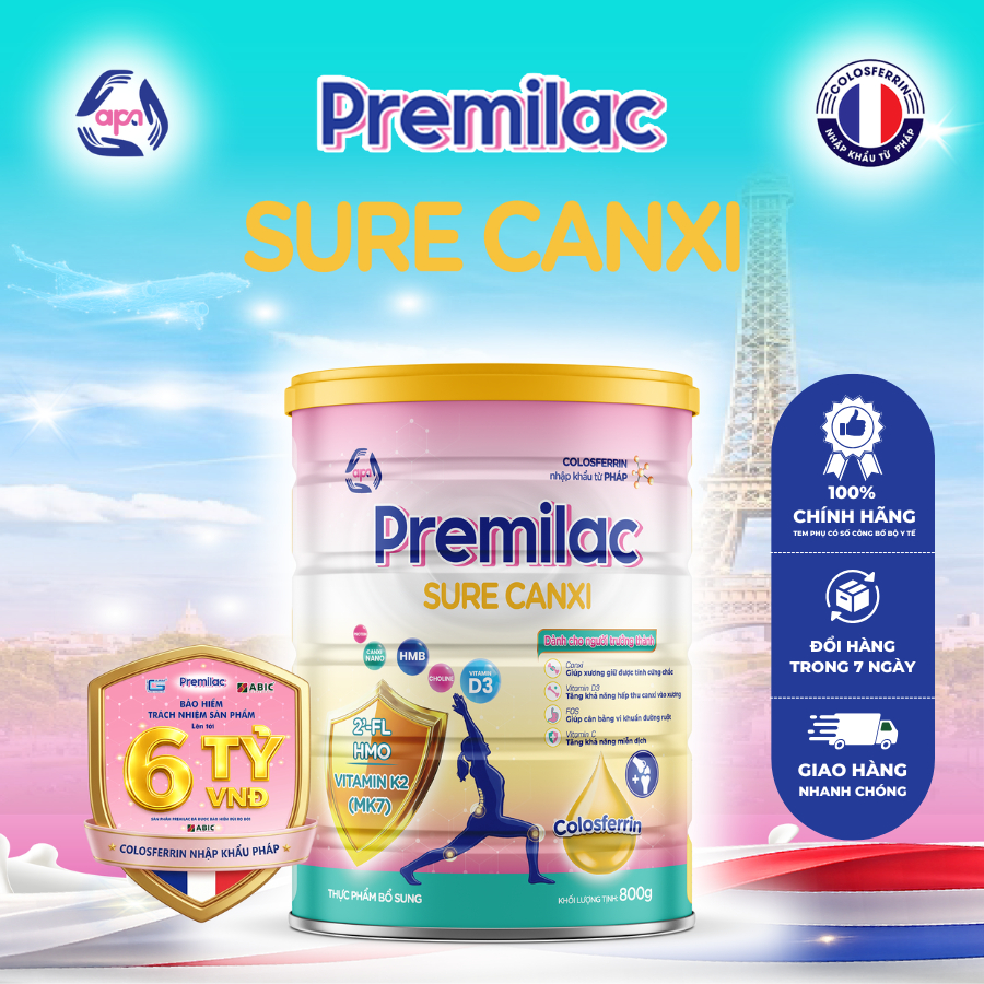 Sữa bột Premilac Sure Canxi dành cho xương chắc khỏe -800g