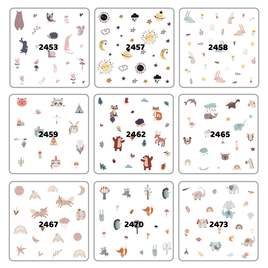 [Nhiều Mẫu Bộ 7] Decal Dán Tường Họa Tiết Hoa Lá Động Vật Đáng Yêu Có Keo Sẵn - Trang Trí Phòng Bé