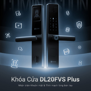 Khóa Thông Minh EZVIZ DL20FVS Plus Mở khóa Tĩnh Mạch, Nhận diện Khuôn Mặt, Màn Hình 4 inch - Miễn phí lắp đặt HCM & HN