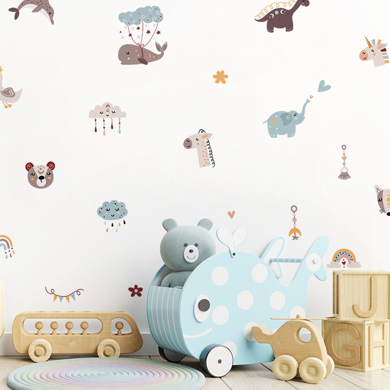 Sticker Decal Dán Tường Mẫu Động Vật 12 Có Keo Sẵn - Trang Trí Cửa Kính - Decor Phòng Ngủ