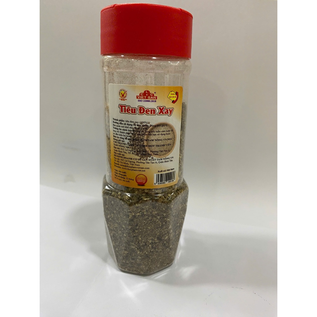 Tiêu Đen Xay Việt San 50g/100g  - Tiêu Xay 100% Nguyên Chất Thơm Nồng Cay Tê Tẩm Ướp Nấu Ăn Đa Năng