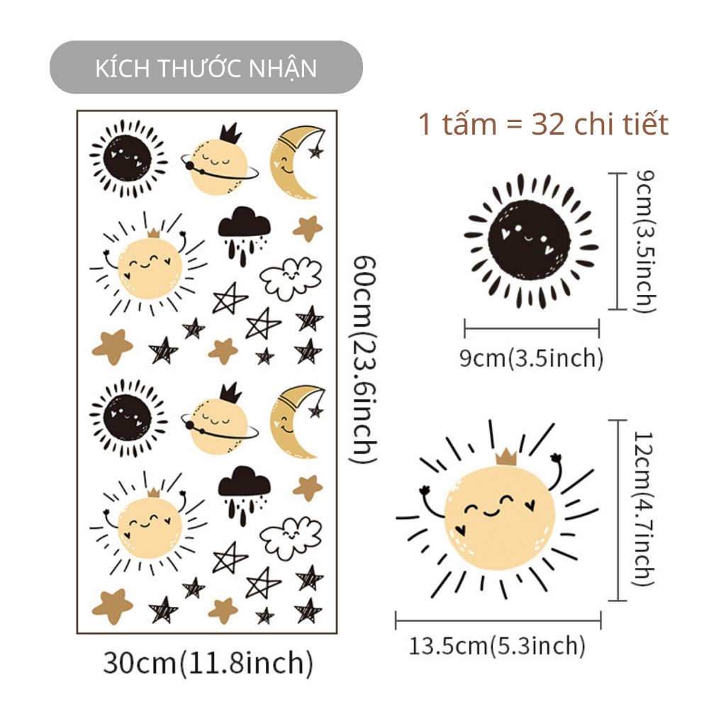 Sticker Decal Dán Tường Mẫu Vũ Trụ 1 Có Keo Sẵn - Trang Trí Cửa Kính - Decor Quán Cafe - Phòng Ngủ