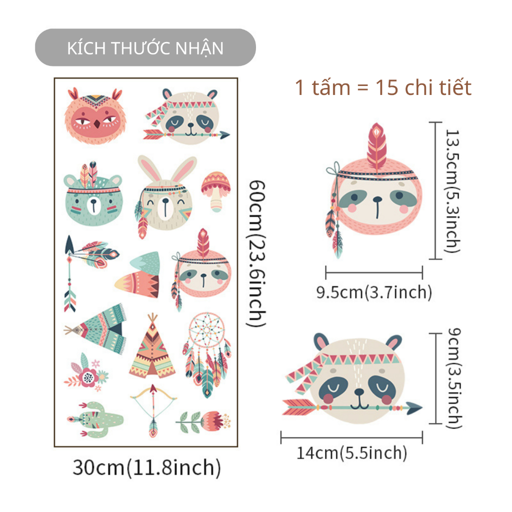 Sticker Decal Dán Tường Mẫu Động Vật 9 Có Keo Sẵn - Trang Trí Cửa Kính - Decor Quán Cafe - Phòng Ngủ
