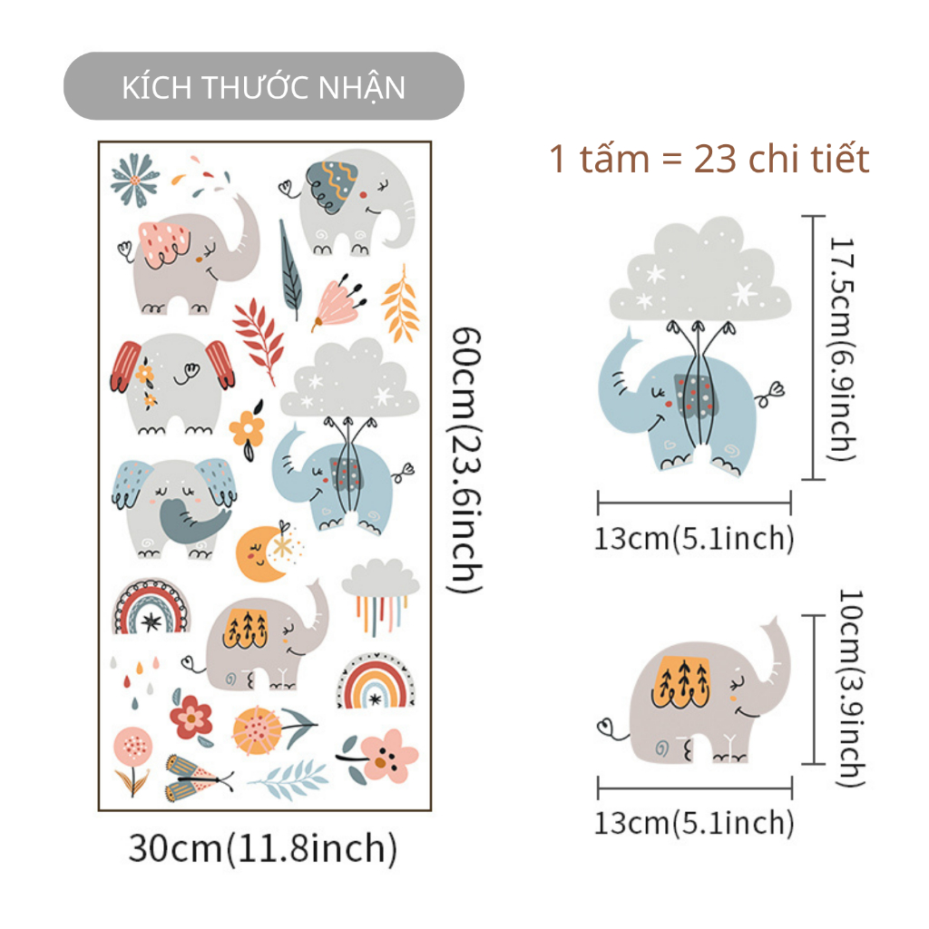 Sticker Decal Dán Tường Mẫu Boho 8 Có Keo Sẵn - Trang Trí Cửa Kính - Decor Quán Cafe - Phòng Ngủ
