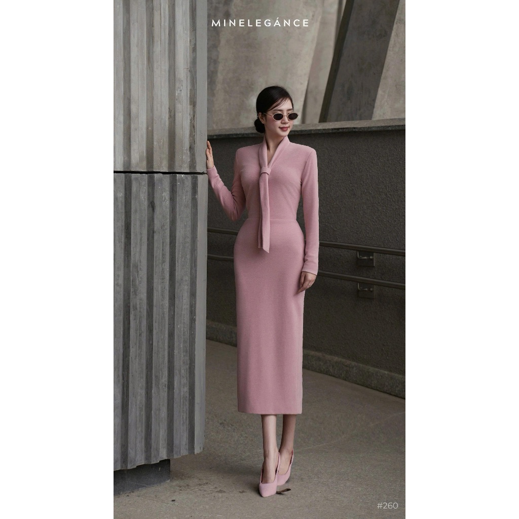 MINELEGÁNCE | VÁY LEN BODY DÁNG DÀI THANH LỊCH, SANG TRỌNG - MIN260