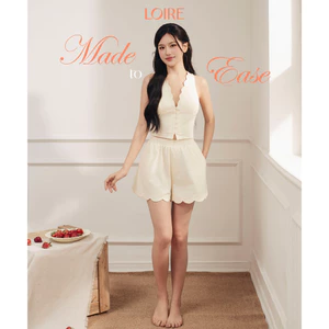 Bộ Mặc Nhà Remy Loirechic FDMN260378 Dáng Cổ Chữ V Khuy Cài
