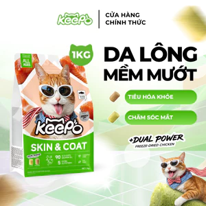 Thức ăn cho mèo Keepo K1 Gói 1KG Omega 3 đẹp da, mượt lông, hỗ trợ tiêu hóa, taurine duy trì thị lực