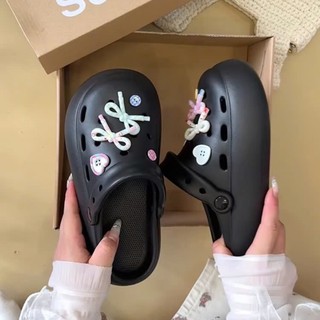 Dép sục nữ đế cao 4cm basic kèm charm Nơ màu kiểu sandal quai hậu dễ thương CS-279 Mita