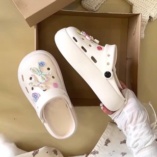 Dép sục nữ đế cao 4cm basic kèm charm Nơ màu kiểu sandal quai hậu dễ thương CS-279 Mita
