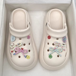 Dép sục nữ đế cao 4cm basic kèm charm Nơ màu kiểu sandal quai hậu dễ thương CS-279 Mita