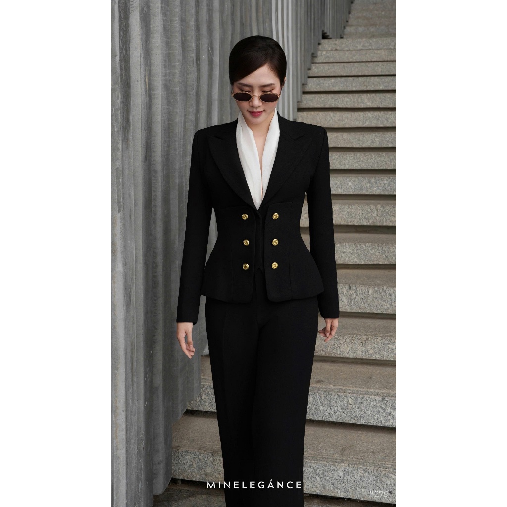 MINELEGÁNCE | SET VEST VẠT BONG PHỐI CÚC MẠ VÀNG THANH LỊCH, SANG TRỌNG - MIN279
