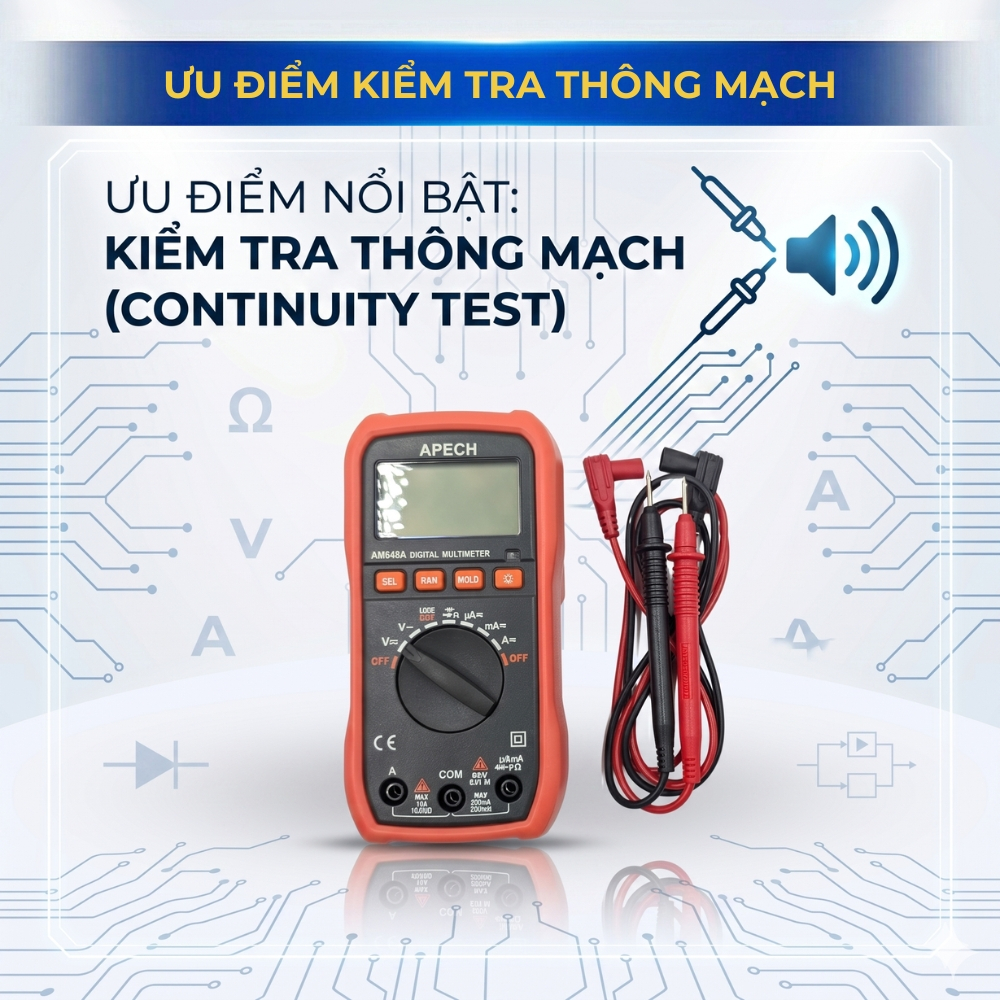 Đồng Hồ Vạn Năng APECH AM-636A Đo AC/DC, Đo Điện Trở, Didode, Thông Mạch, Dò Điện Áp Không Tiếp Xúc