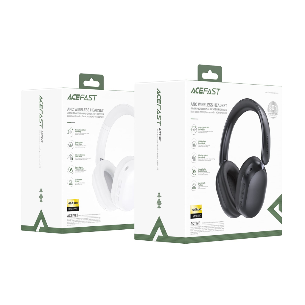 Tai Nghe Chụp Tai Acefast H12 Chống ồn ANC - Tai Nghe Bluetooth 5.4 Bass Mạnh Pin Siêu Khủng 80H Chạy Êm Ái Chính Hãng | BigBuy360 - bigbuy360.vn