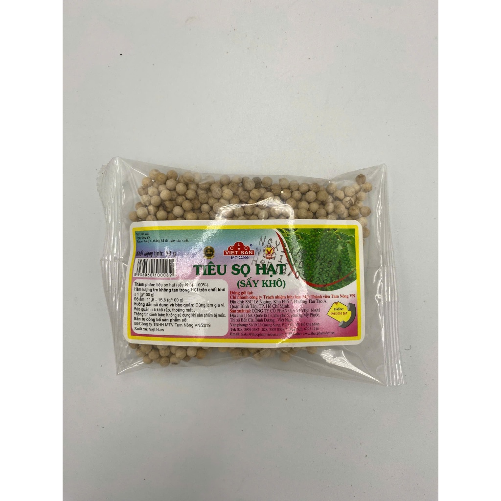 Tiêu Đen Hạt Việt San 50g/100g - Hạt To Chắc Nguyên Chất Thơm Nồng Cay Tê Loại 1
